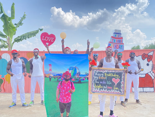 African Fitness Squad - White Top: Custom-printed oversized photo